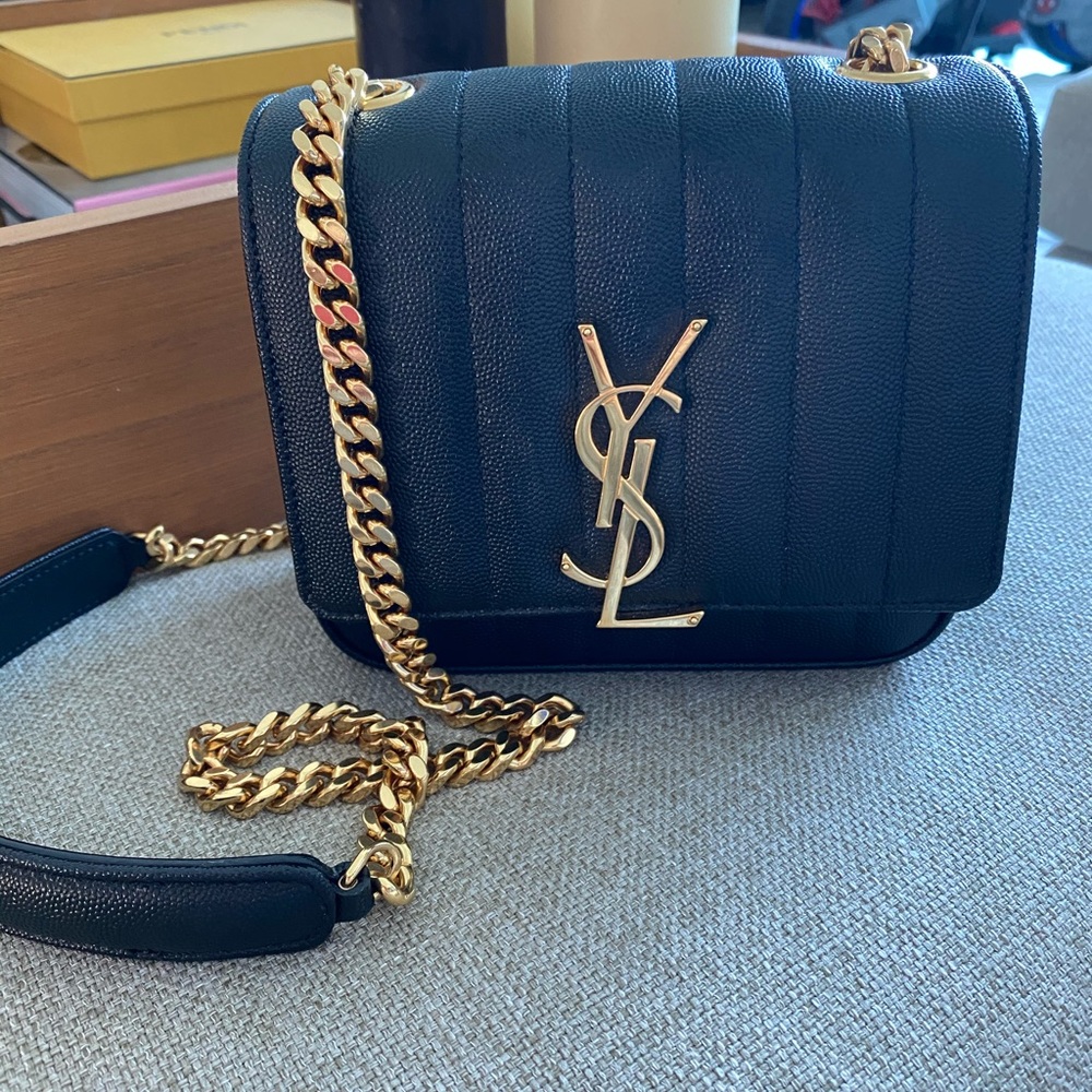 YSL bag with gold chain